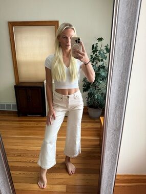 Flare ivory pants